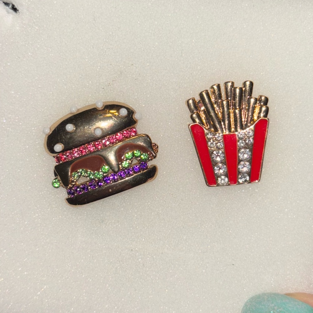 BaubleBar Burger and Fries Enamel Earrings